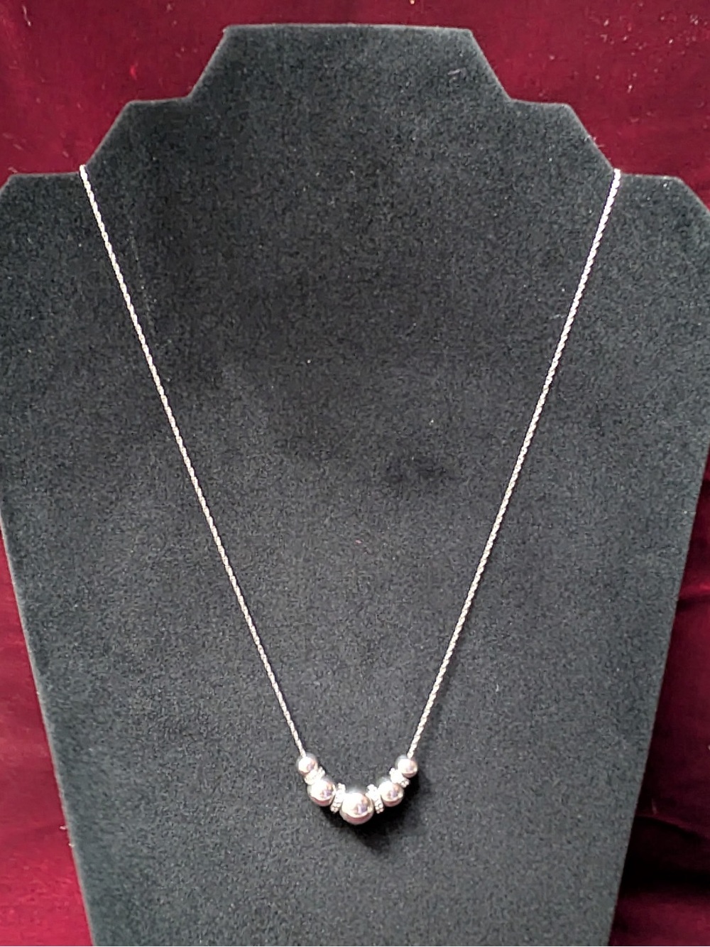 Ross Simon’s Sterling Silver Beaded Pendant Necklace